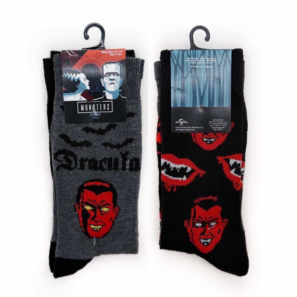 Dracula Movie Crew Socks Mens Womens Halloween Bats Vampire Universal Studios